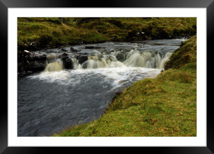 ISLAND WATERFALL Framed Mounted Print by andrew saxton