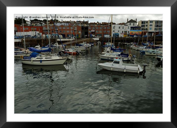 PAIGNTON HARBOUR Framed Mounted Print by andrew saxton
