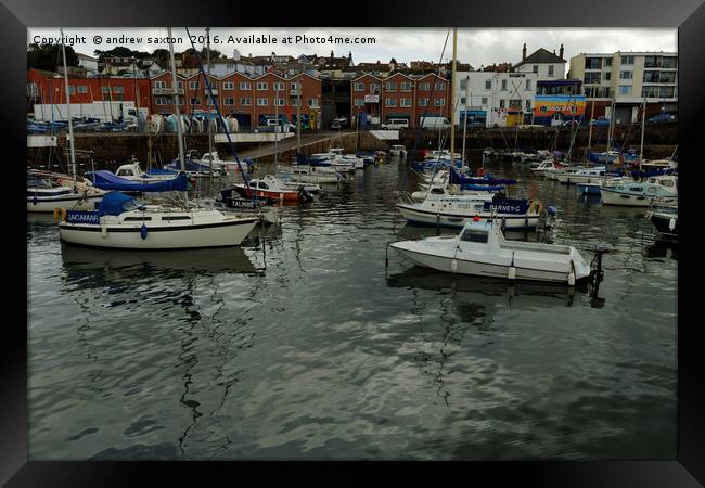 PAIGNTON HARBOUR Framed Print by andrew saxton