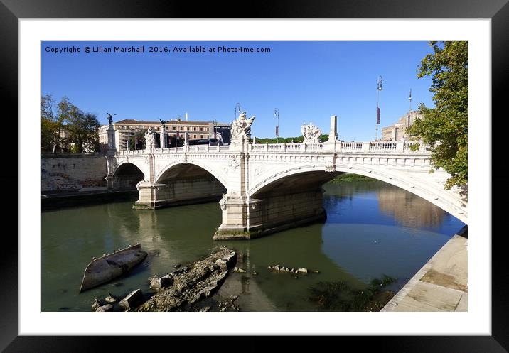 Ponte Vittorio Emanuele 11 Bridge. Framed Mounted Print by Lilian Marshall