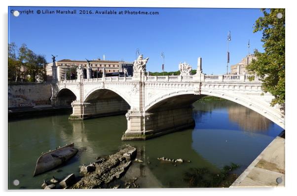 Ponte Vittorio Emanuele 11 Bridge. Acrylic by Lilian Marshall