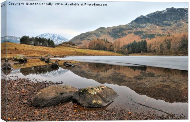 Winter Time At Blea Tarn Canvas Print by Jason Connolly