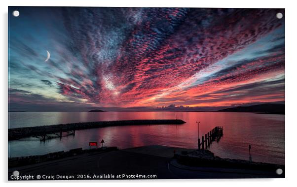 Eriskay Sunset - Outer Hebrides Acrylic by Craig Doogan