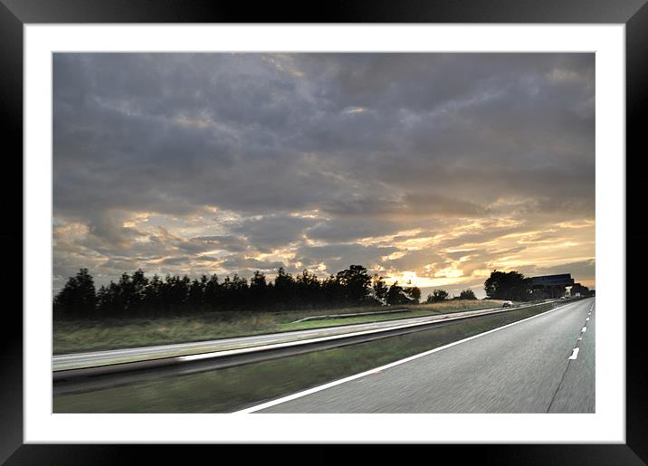 Road and the sunset Framed Mounted Print by Vishal Arvinda