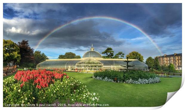 Rainbow over the Botanics Glasshouse Print by yvonne & paul carroll