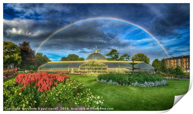 Rainbow over the Botanics Glasshouse - HDR Print by yvonne & paul carroll