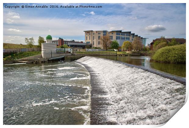 Derby Weir Print by Simon Annable