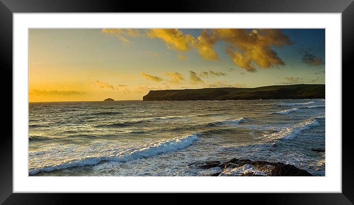 Pentire Head Sunset Framed Mounted Print by David Wilkins