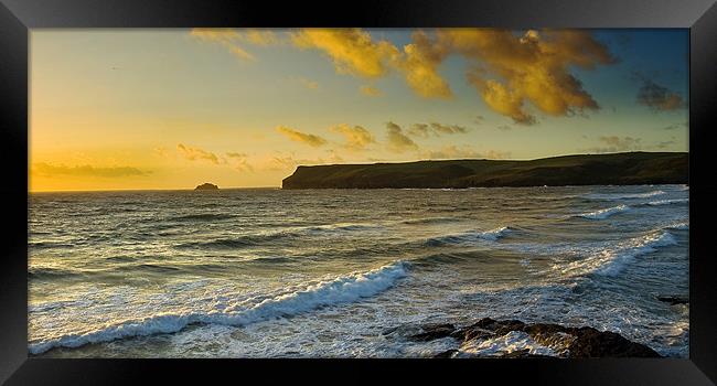 Pentire Head Sunset Framed Print by David Wilkins