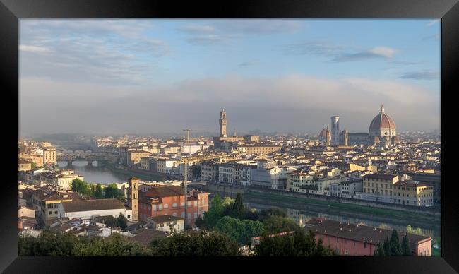 Florence, city in the fog Framed Print by Ranko Dokmanovic