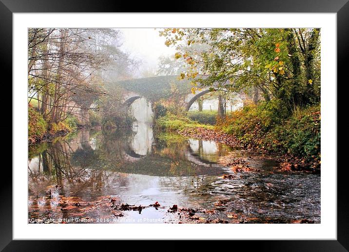 Misty Bridge Framed Mounted Print by Nymm Gratton