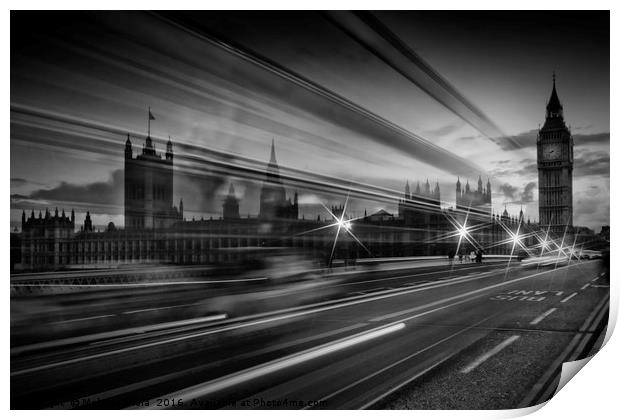 LONDON Westminster Bridge Traffic Print by Melanie Viola