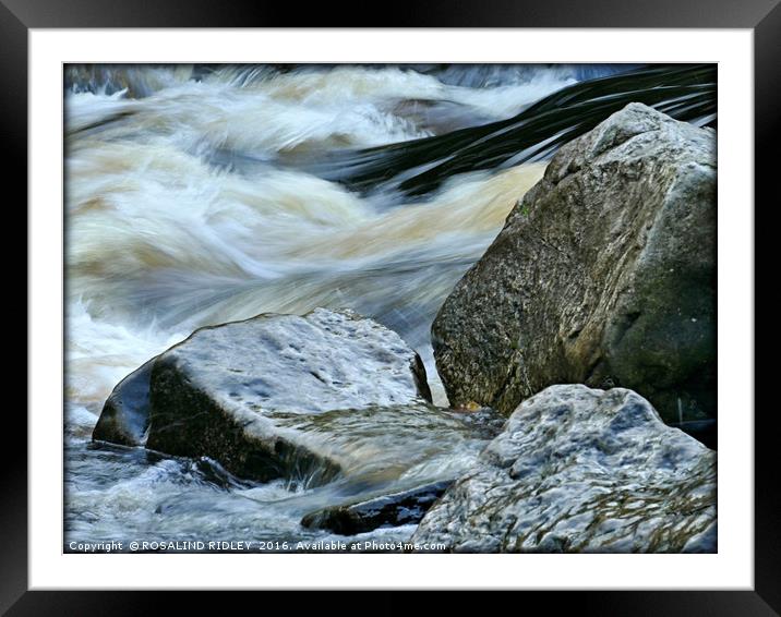 "WATER OVER ROCKS 2 " Framed Mounted Print by ROS RIDLEY