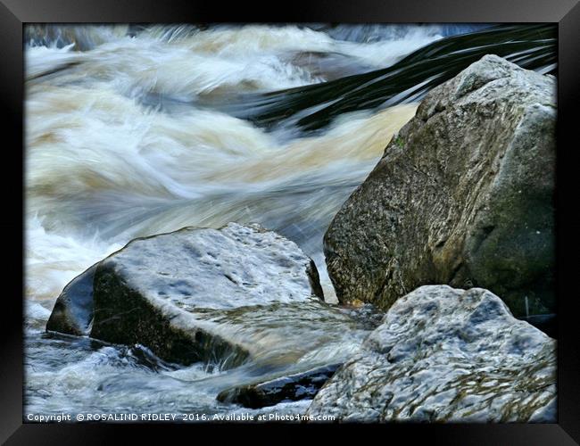 "WATER OVER ROCKS 2 " Framed Print by ROS RIDLEY