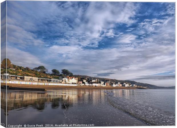 Lyme Regis Seafront Reflections Canvas Print by Susie Peek