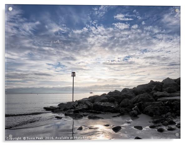 Lyme Regis Seascape - Toned Acrylic by Susie Peek
