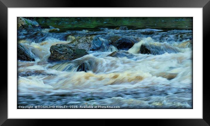 "WATER OVER ROCKS 3" Framed Mounted Print by ROS RIDLEY
