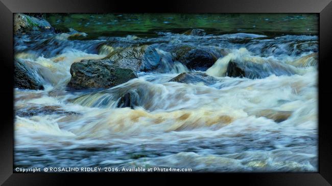 "WATER OVER ROCKS 3" Framed Print by ROS RIDLEY