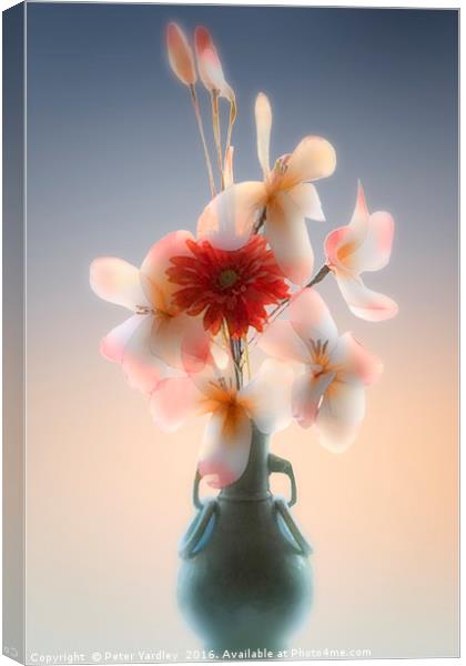 Flowers in Vase #1 Canvas Print by Peter Yardley