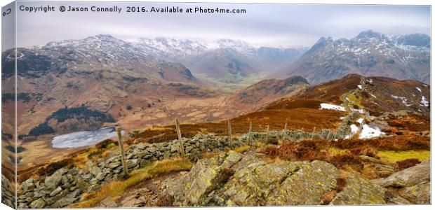 Views From Lingmoor Fell Canvas Print by Jason Connolly