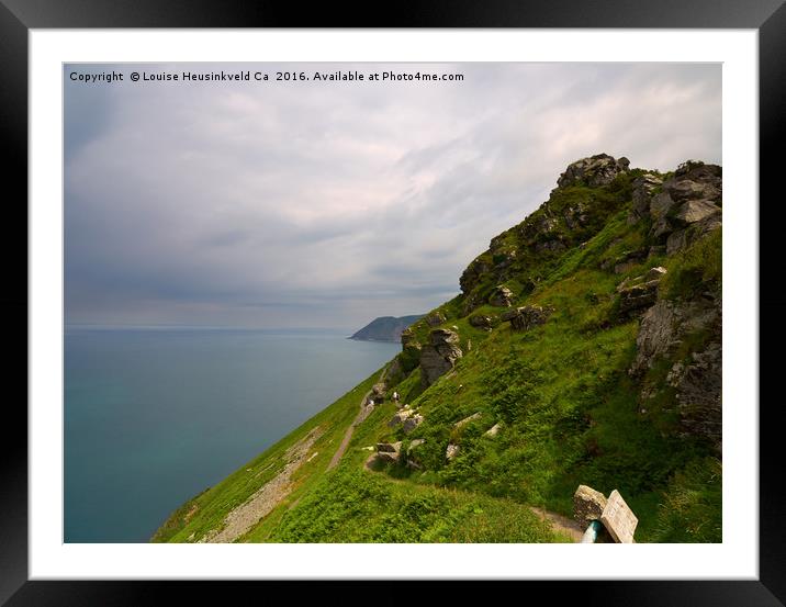 The South West Coast Path at Valley of the Rocks,  Framed Mounted Print by Louise Heusinkveld
