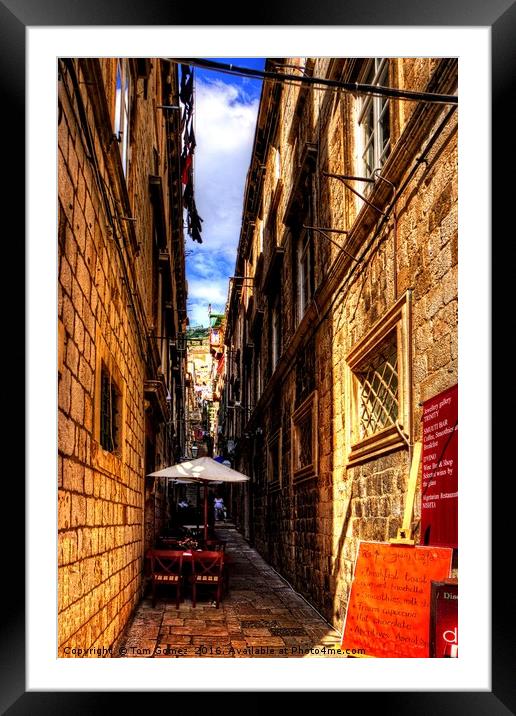 Dubrovnik Alleyway Framed Mounted Print by Tom Gomez