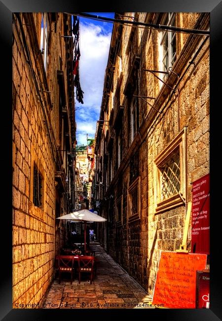 Dubrovnik Alleyway Framed Print by Tom Gomez