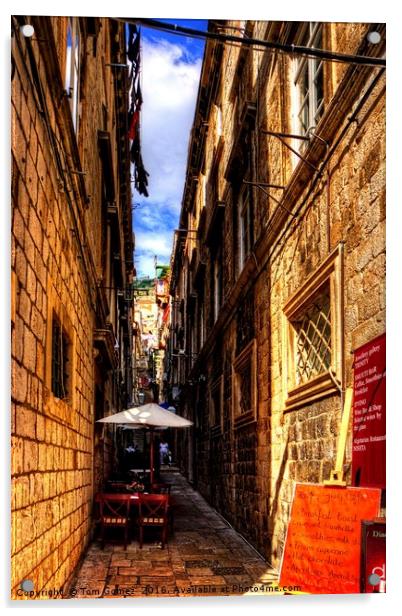 Dubrovnik Alleyway Acrylic by Tom Gomez