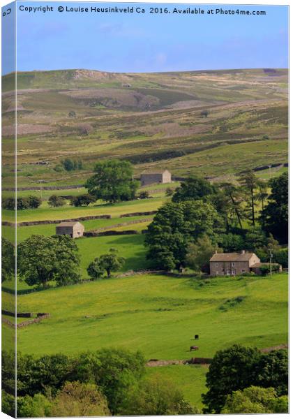 Fremington Edge and disused quarries above Reeth,  Canvas Print by Louise Heusinkveld