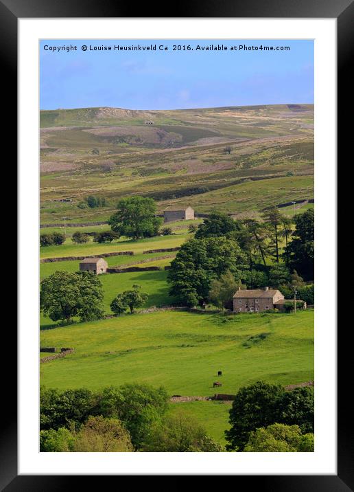 Fremington Edge and disused quarries above Reeth,  Framed Mounted Print by Louise Heusinkveld