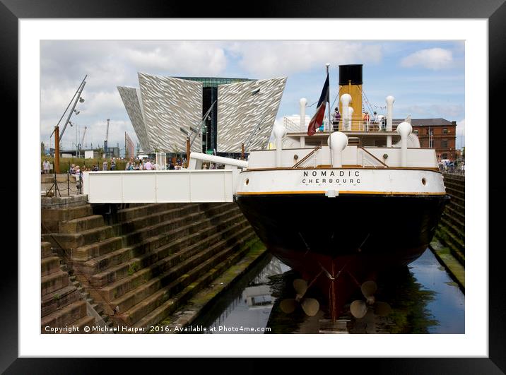 SS Nomadic Tender to the Titanic restored to its f Framed Mounted Print by Michael Harper