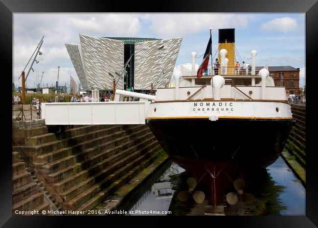 SS Nomadic Tender to the Titanic restored to its f Framed Print by Michael Harper