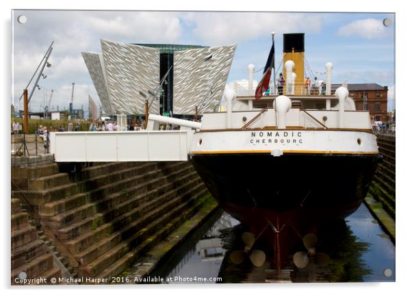 SS Nomadic Tender to the Titanic restored to its f Acrylic by Michael Harper