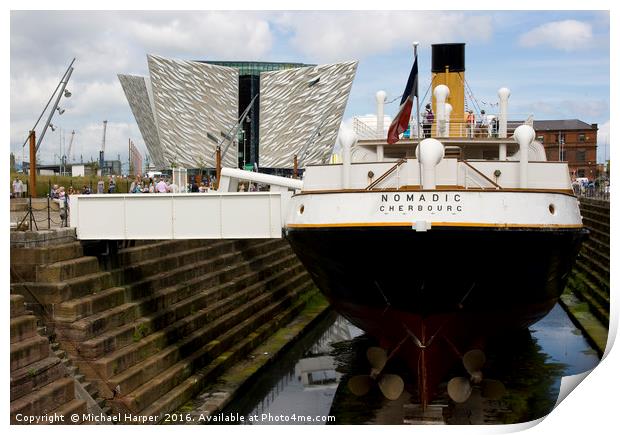 SS Nomadic Tender to the Titanic restored to its f Print by Michael Harper