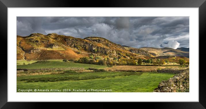 Sunlight On The Cumbrian Fells Framed Mounted Print by AMANDA AINSLEY