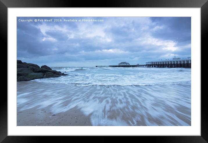 Clacton in the Blue Framed Mounted Print by Rob Woolf