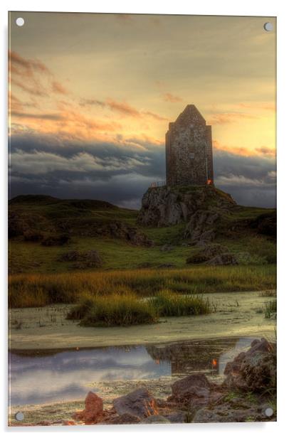 Smailholm Tower Acrylic by Gavin Liddle