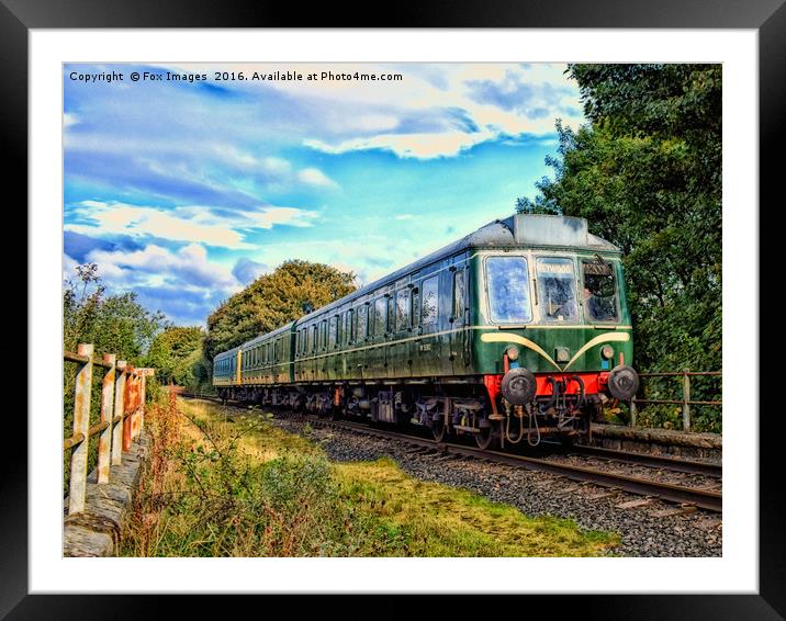 Diesel locomotive going to Bury lancashire Framed Mounted Print by Derrick Fox Lomax