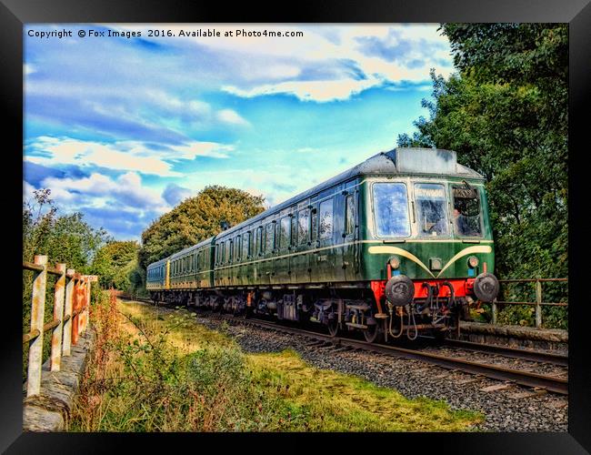 Diesel locomotive going to Bury lancashire Framed Print by Derrick Fox Lomax