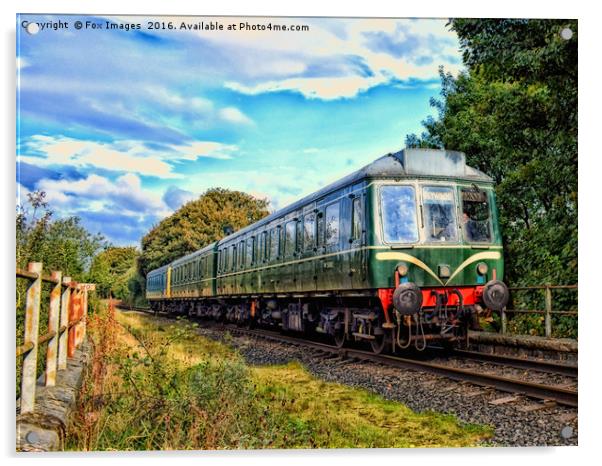 Diesel locomotive going to Bury lancashire Acrylic by Derrick Fox Lomax