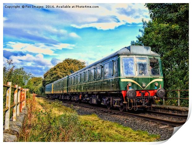 Diesel locomotive going to Bury lancashire Print by Derrick Fox Lomax