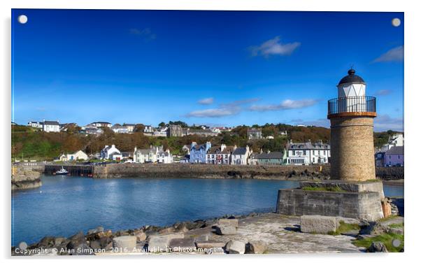 Portpatrick Harbour Acrylic by Alan Simpson
