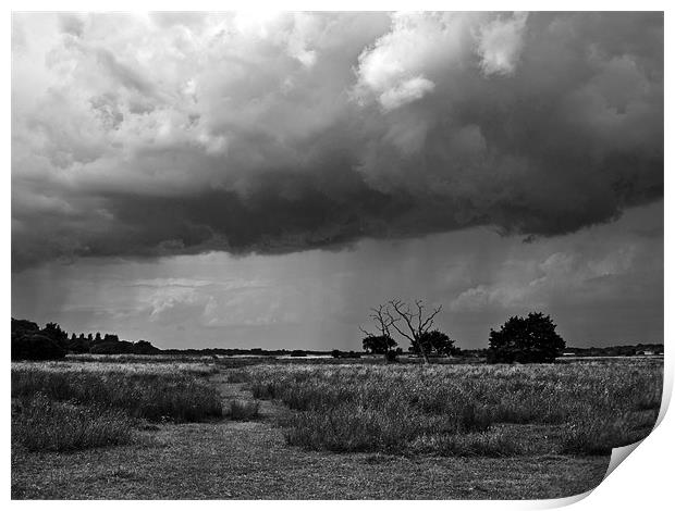 Storm clouds are gathering mono Print by Paul Macro