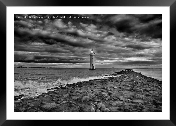 New brighton lighthouse Framed Mounted Print by Derrick Fox Lomax