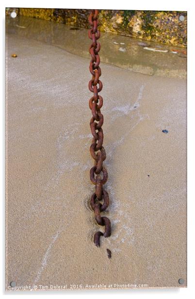 Chain in the sand Acrylic by Tom Dolezal