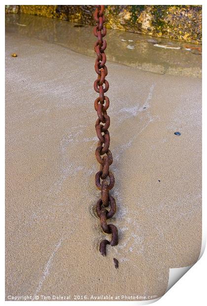 Chain in the sand Print by Tom Dolezal