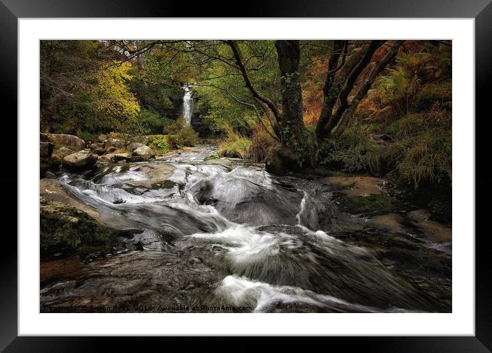 Brecon Beacons Waterfall  Framed Mounted Print by Simon Rees