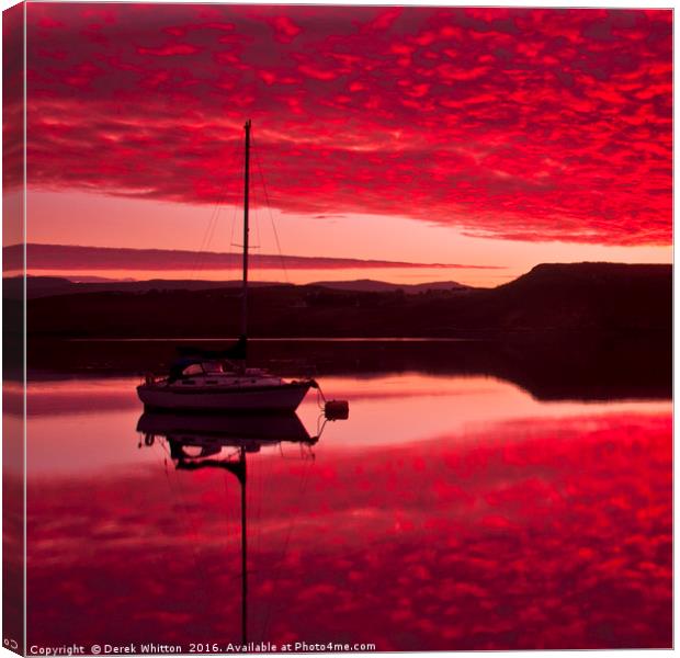 Loch Greshornish Sunrise 2 Canvas Print by Derek Whitton