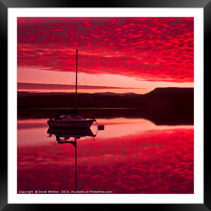 Loch Greshornish Sunrise 2 Framed Mounted Print by Derek Whitton