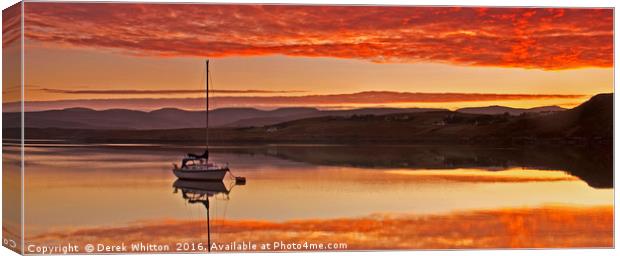 Loch Greshornish Sunrise Canvas Print by Derek Whitton